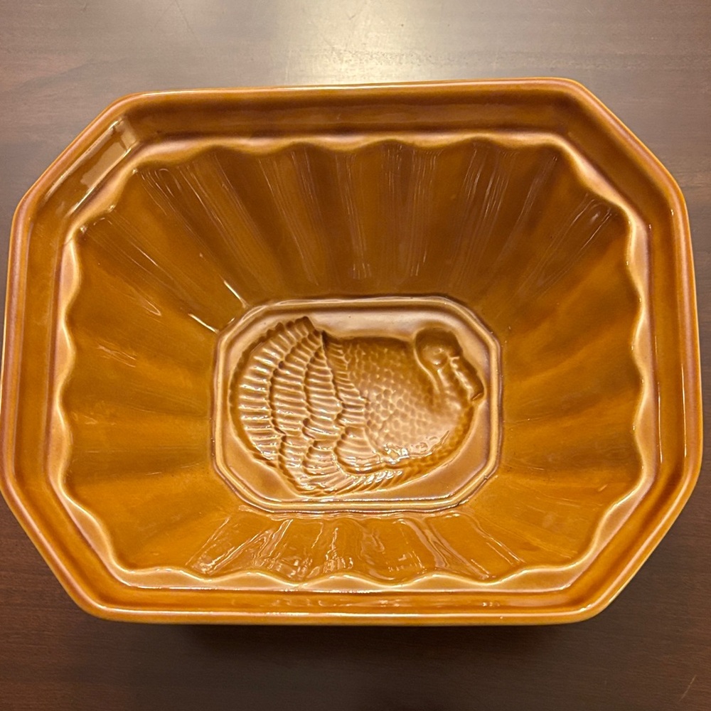 Rustic Turkey Design Ceramic Dish